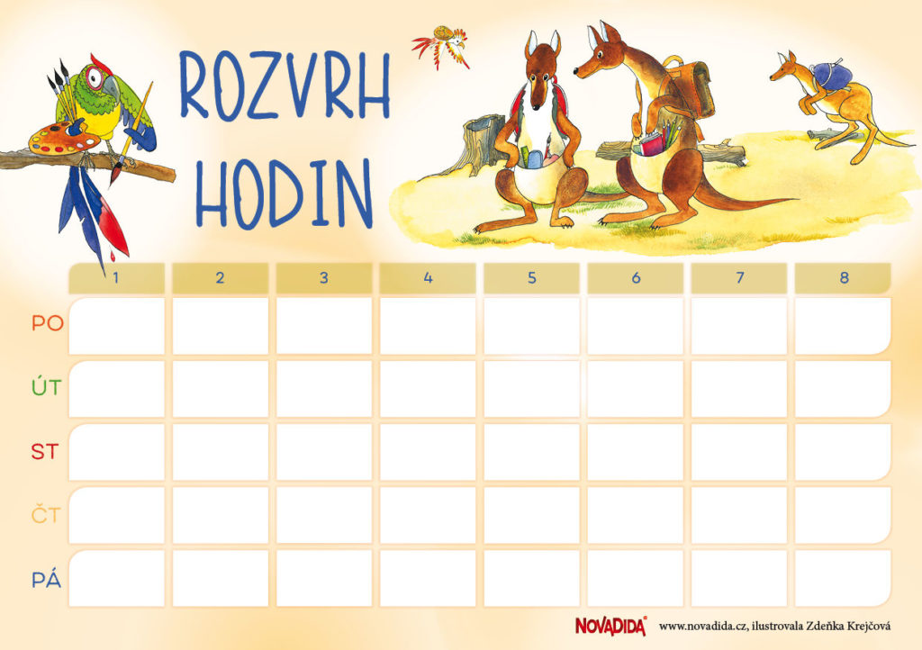 Rozvrh hodin ke stažení zdarma | NOVADIDA